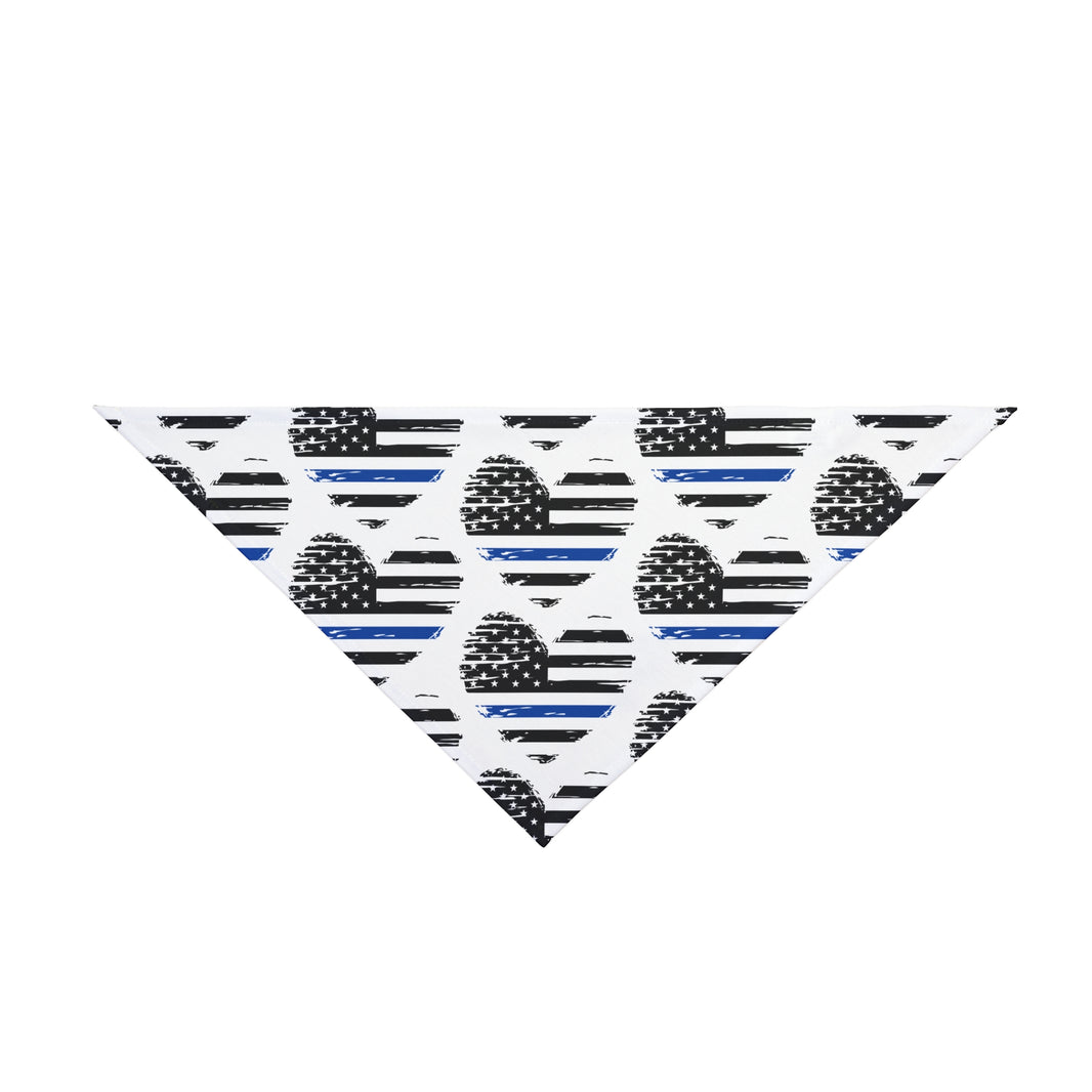 Thin Blue Line Flag Heart Dog Bandana
