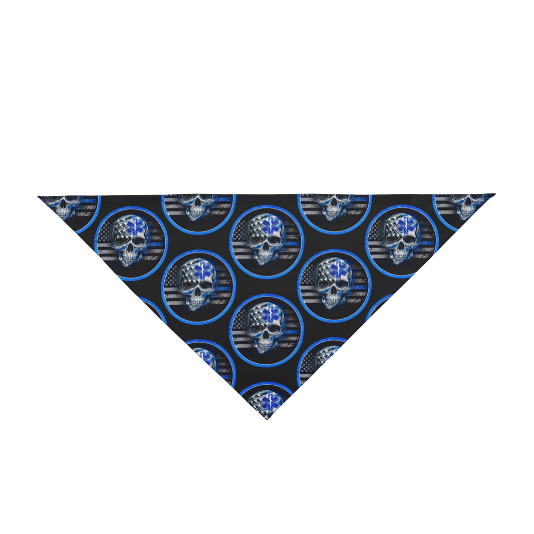 image Thin White Line Flag Skull and Star of Life Dog Bandana