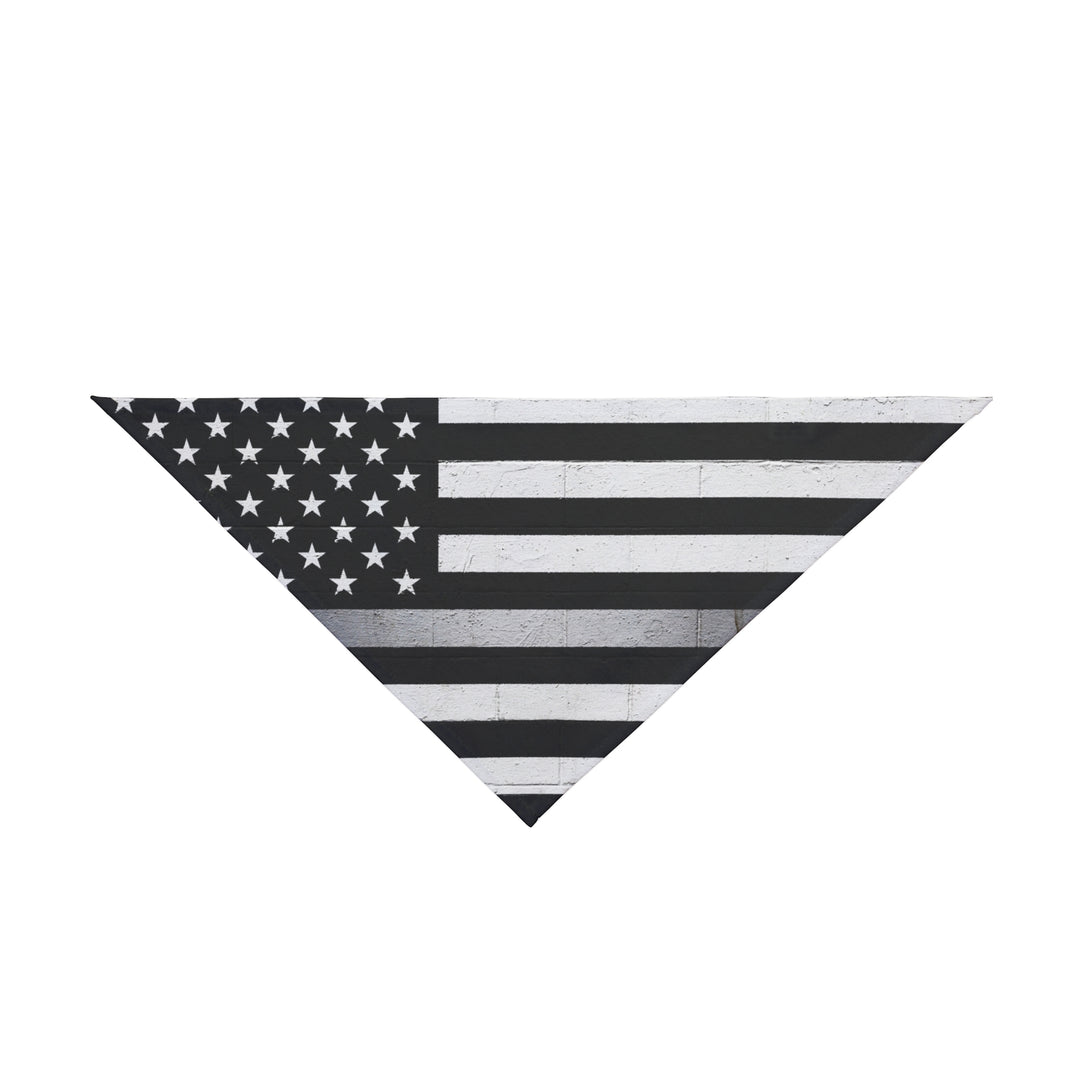 Thin Silver Line Flag Dog Bandana
