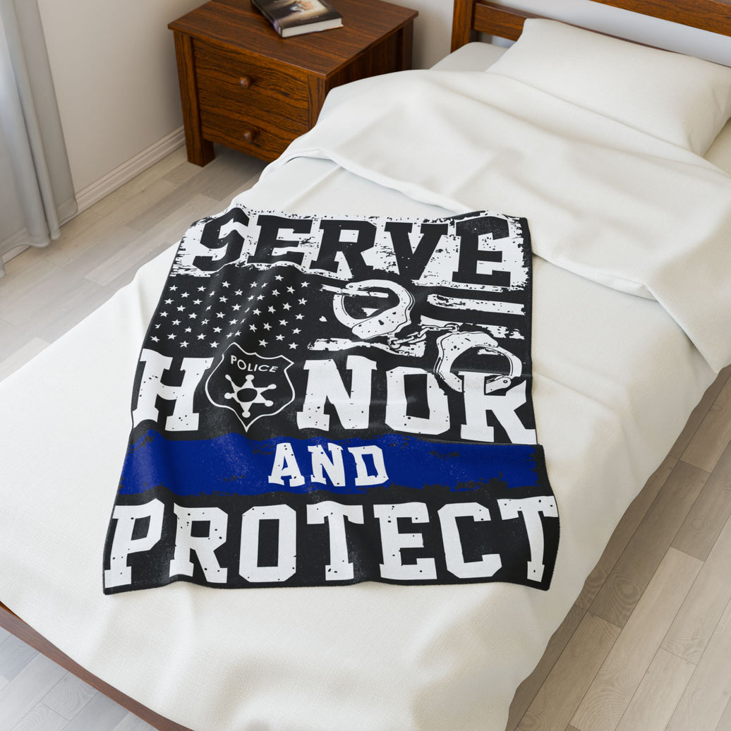 Serve Honor Protect Law Enforcement Plush Blanket