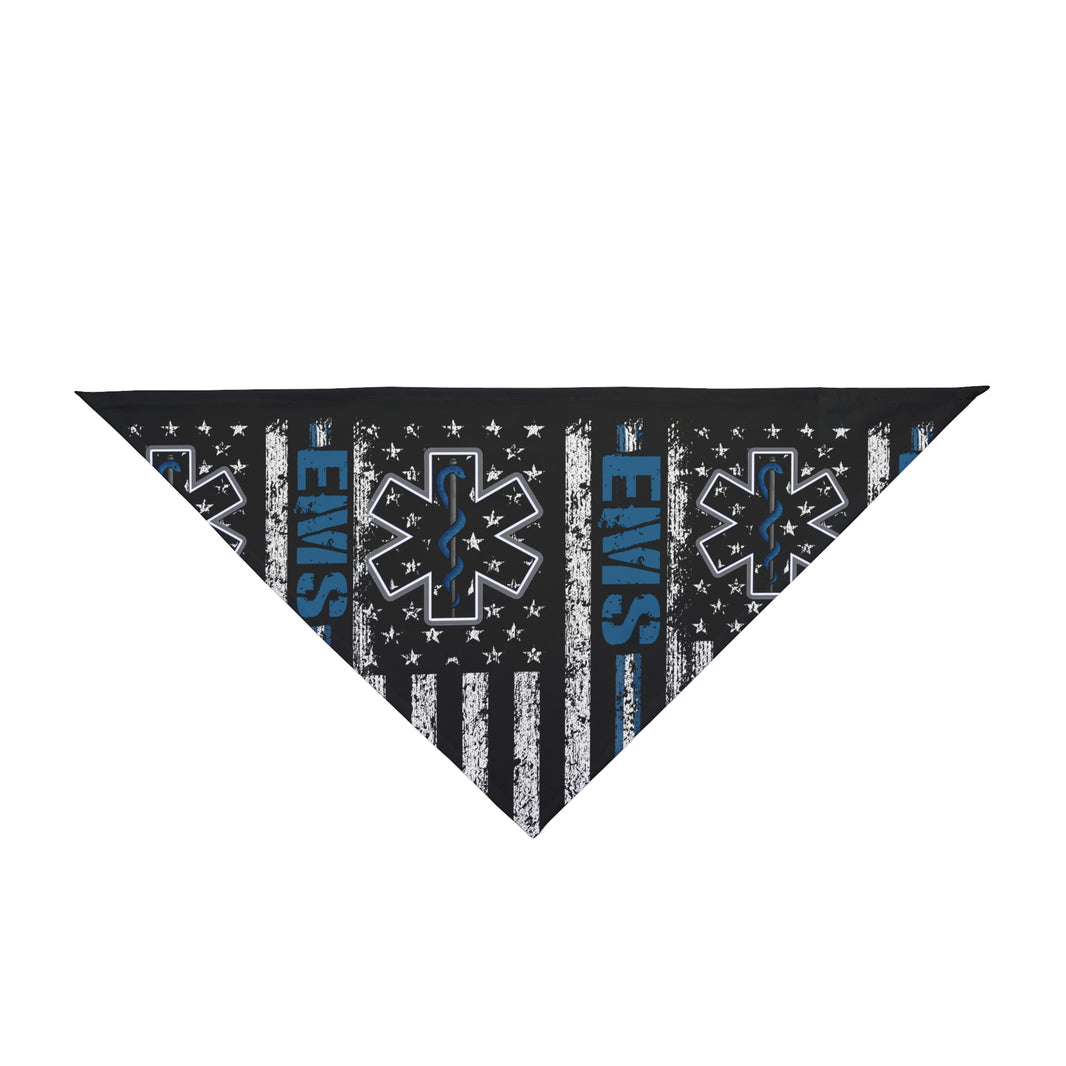 image K9 EMT Dog Bandana – Thin White Line with EMS & Blue Line Support