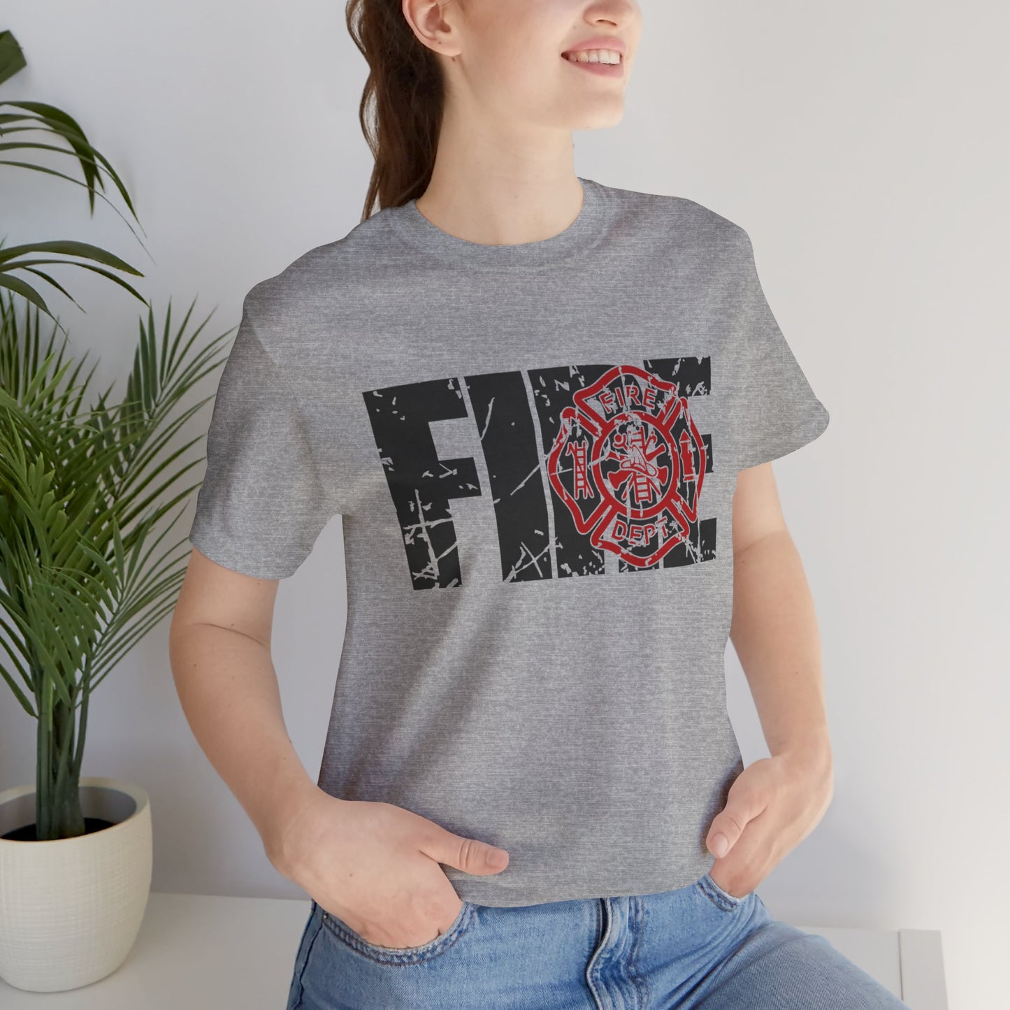 Firefighter Maltese Cross Unisex Tee, Thin Red Line Shirt, Firefighter Gifts, First Responder Apparel, Firefighter Proud T-Shirt
