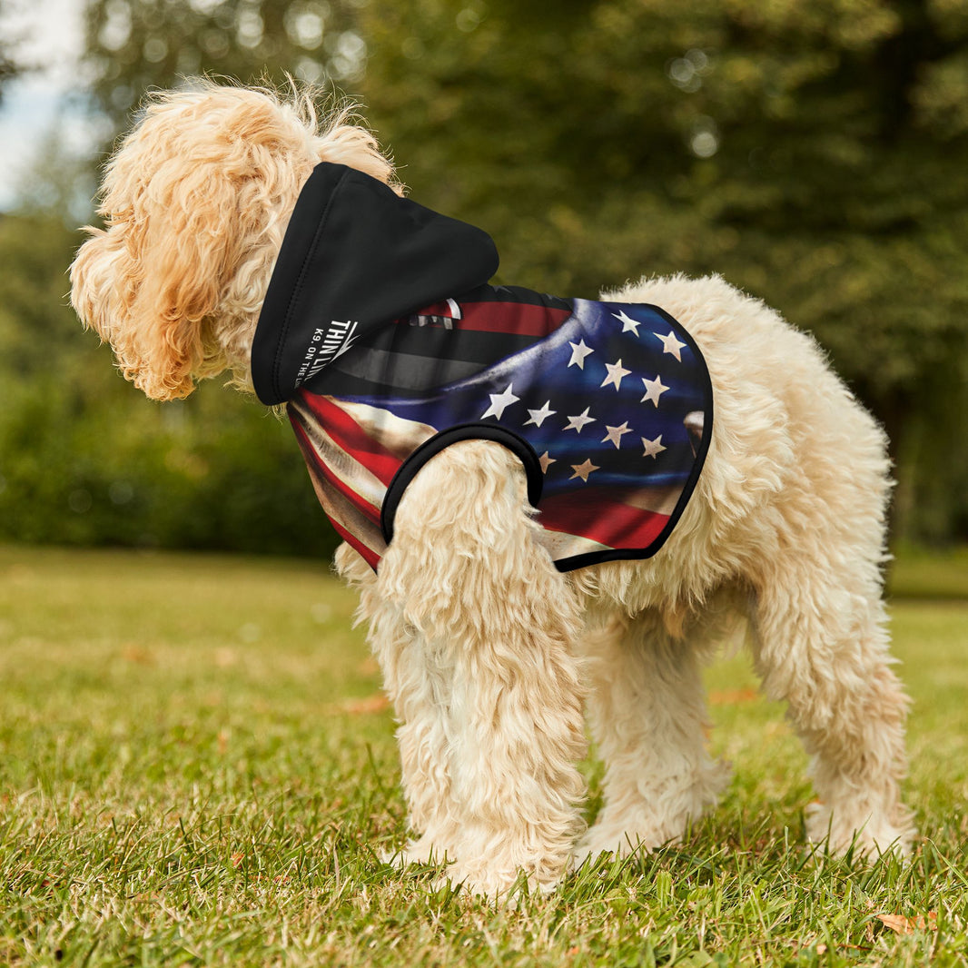 image Firefighter Cross and Flag Dog Hoodie Sweatshirt