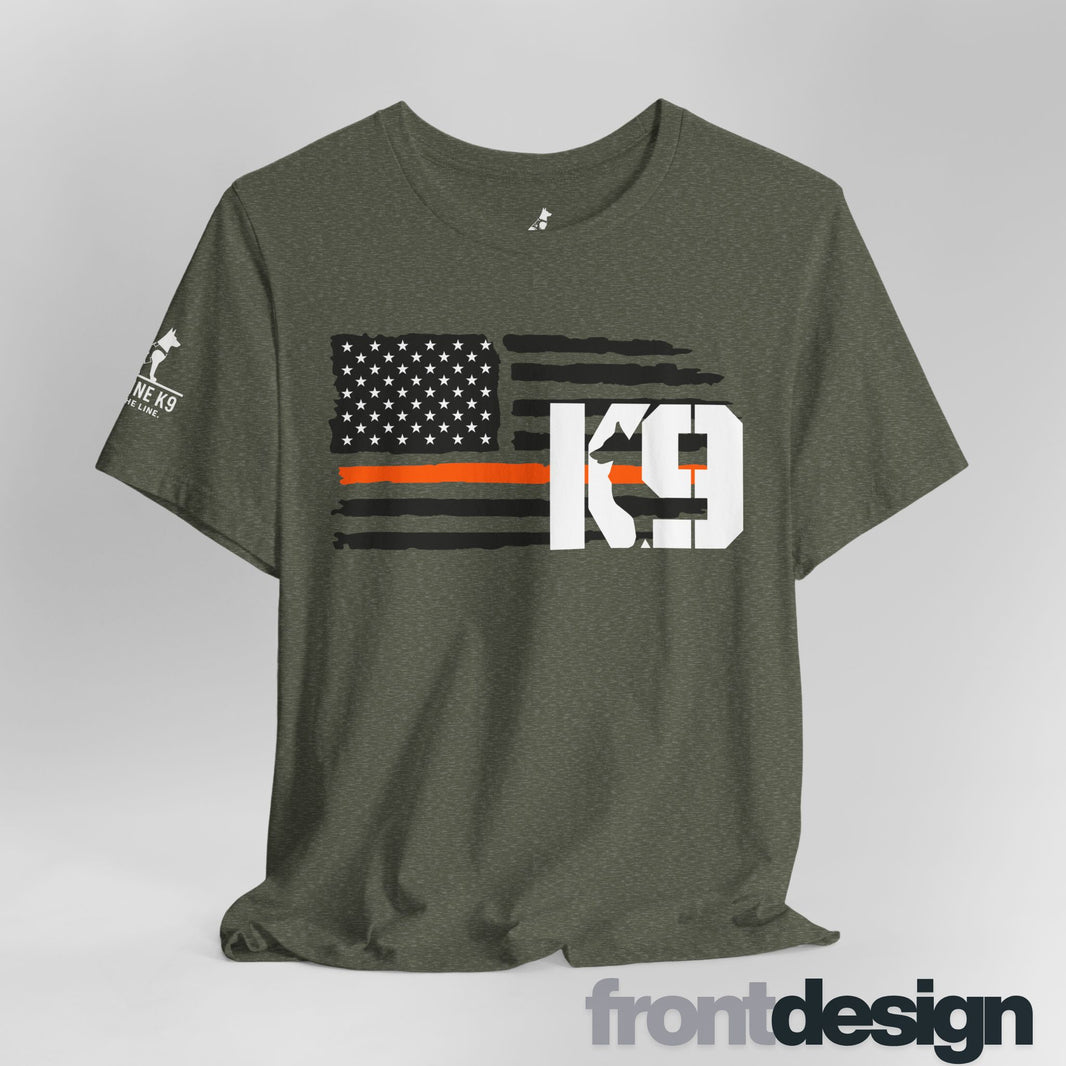 image K9 Search & Rescue T-Shirt – Thin Orange Line Flag Design