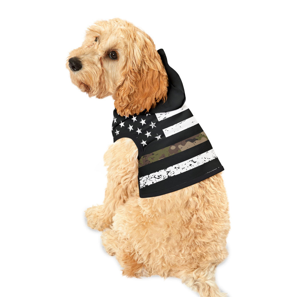 Thin Camo Line Flag Dog Hoodie