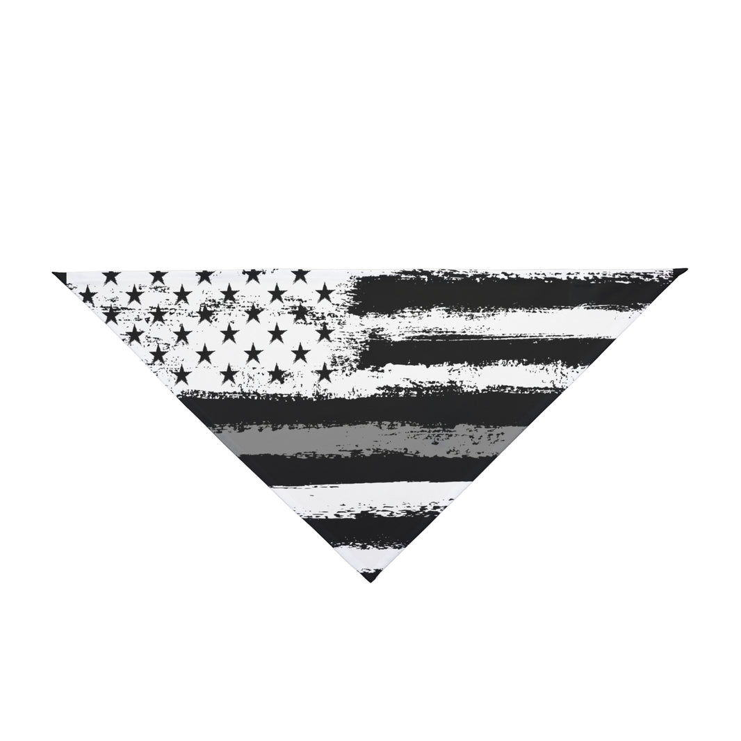 image Corrections Thin Silver Line Flag Dog Bandana