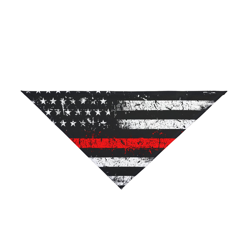 Distressed Thin Red Line Flag Dog Bandana