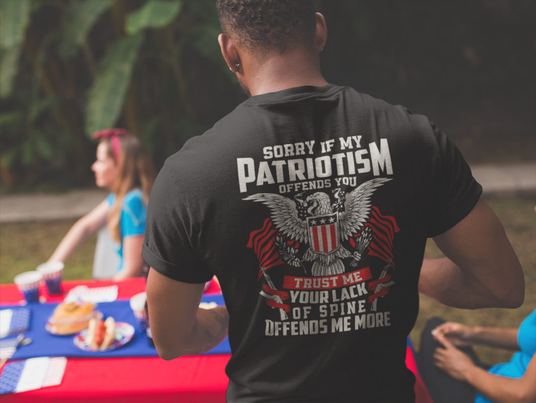 “Patriotism Offends You?” Eagle Back Print Tee