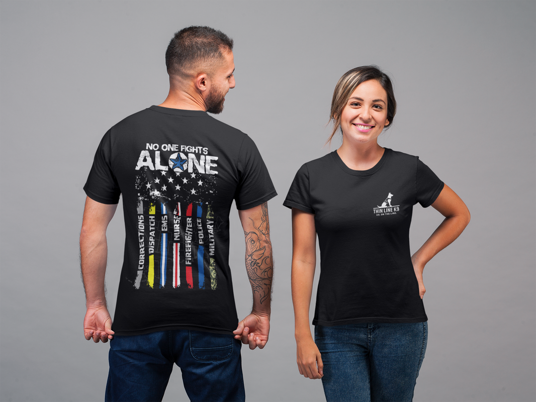 No One Fights Alone Thin Line Flag Tee