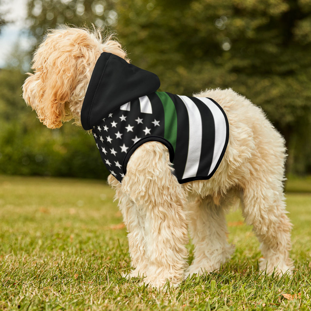 image Thin Green Line Flag Dog Hoodie
