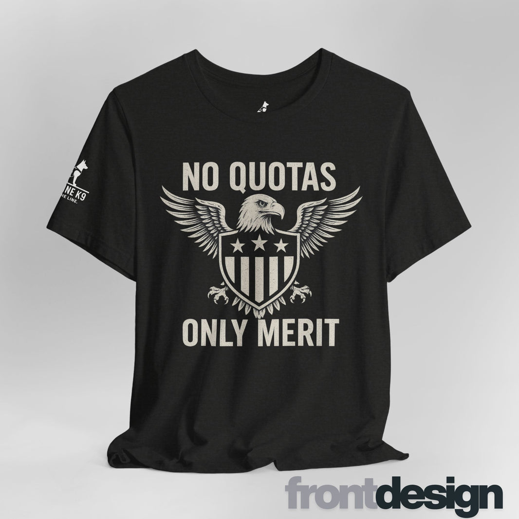 No Quotas, Only Merit – Eagle & Shield Patriot Tee