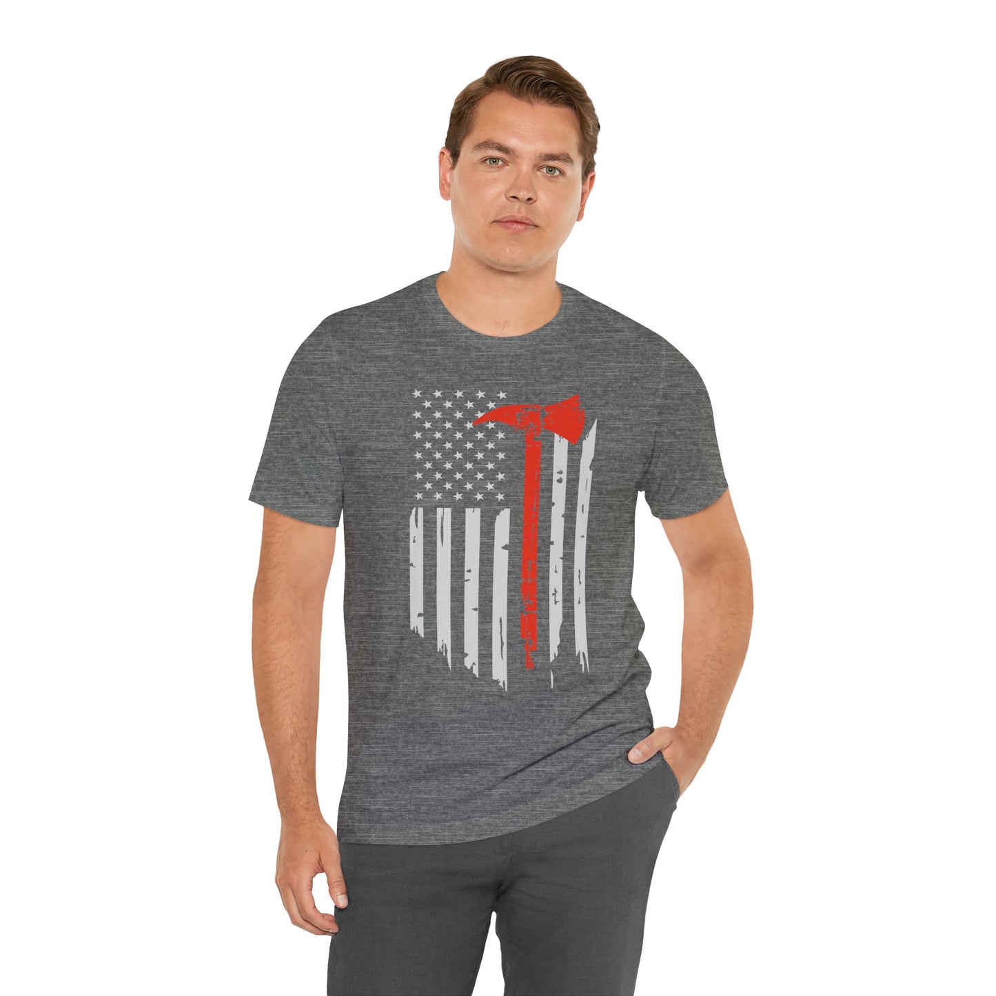 Firefighter Thin Red Line Flag Axe Tshirt, Fire Department Tee, First Responder Shirt, Firefighter Support Apparel, Fireman Gift