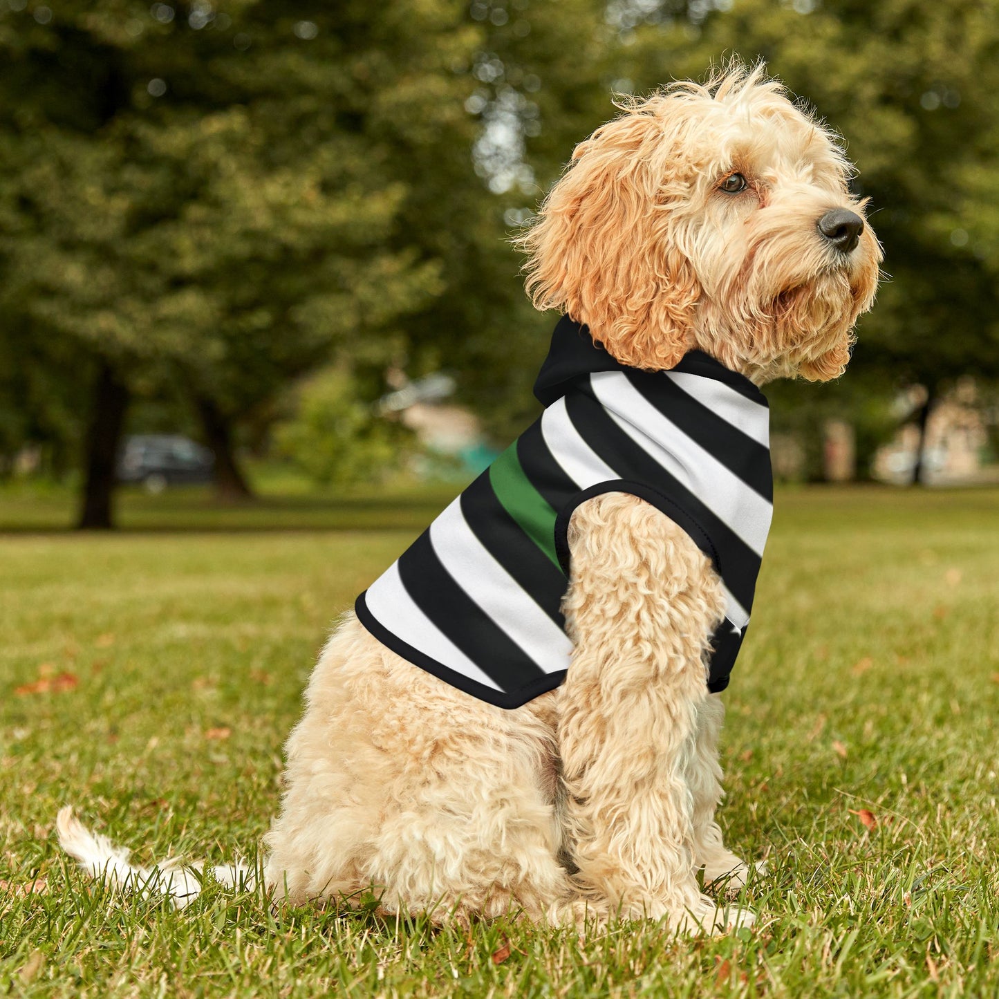 Thin Green Line Flag Pet Hoodie for Federal Agents, Support Our Border Patrol Sweatshirt, Border Agent K9 Jacket, Patriotic Dog Apparel,