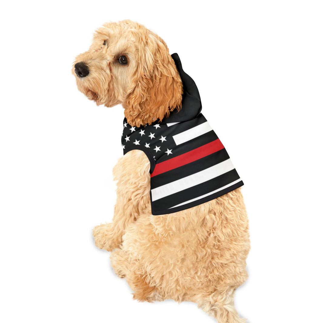 Thin Red Line Flag Firefighter Dog Hoodie