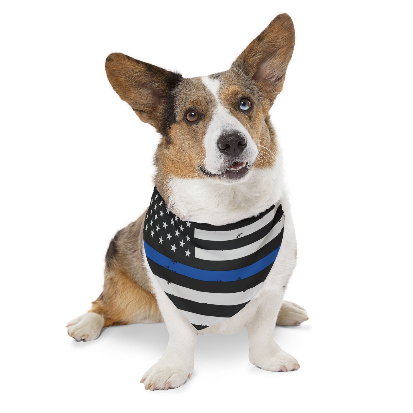 Thin Blue Line Flag Dog Bandana | I Heart Law Enforcement | Back the Blue Accessories | Support Police K9 | Police Officer Gift