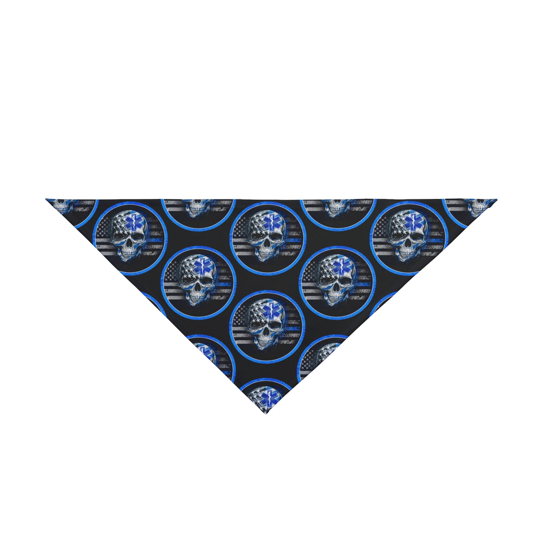 Thin White Line Flag Skull and Star of Life Dog Bandana
