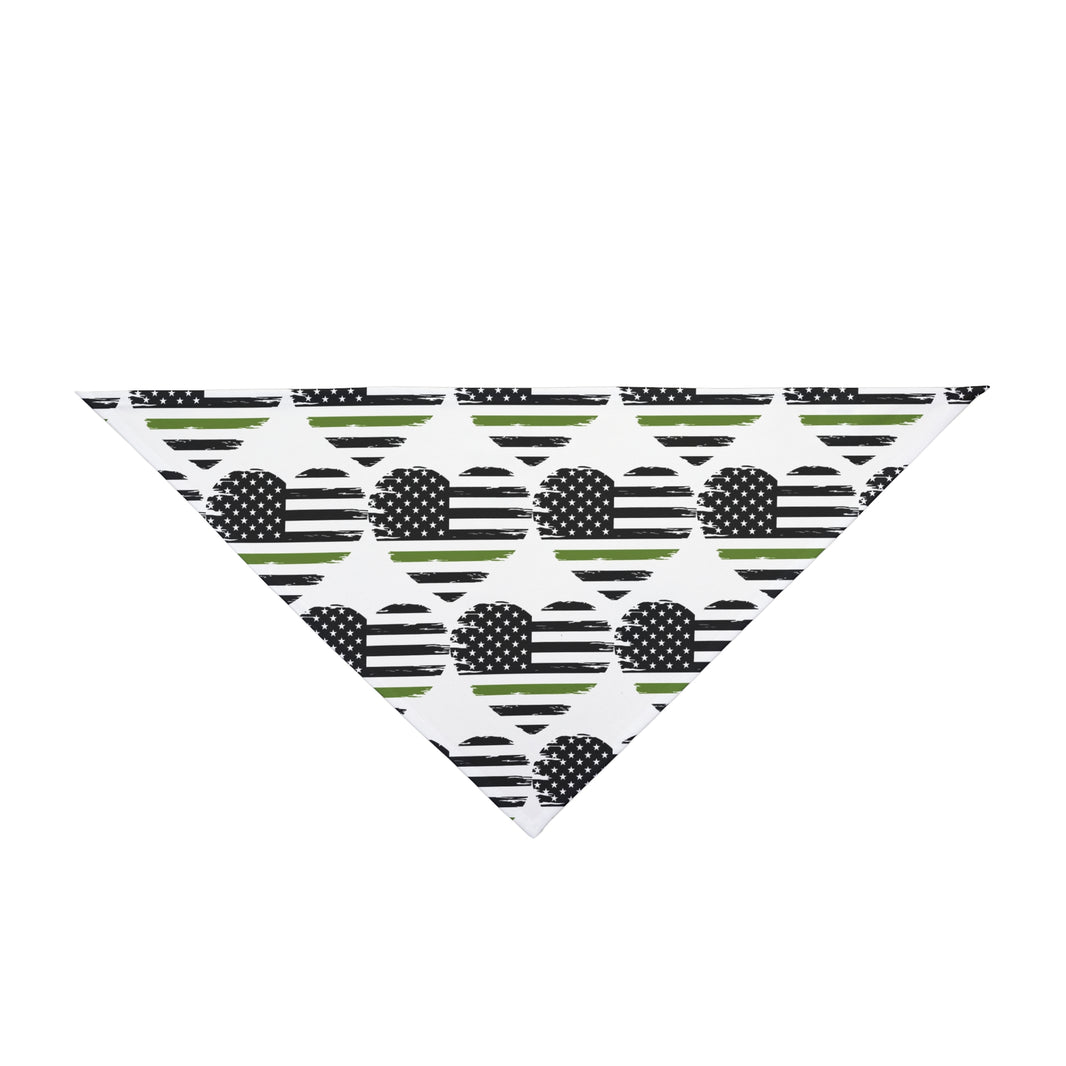 image Thin Green Line Heart Dog Bandana