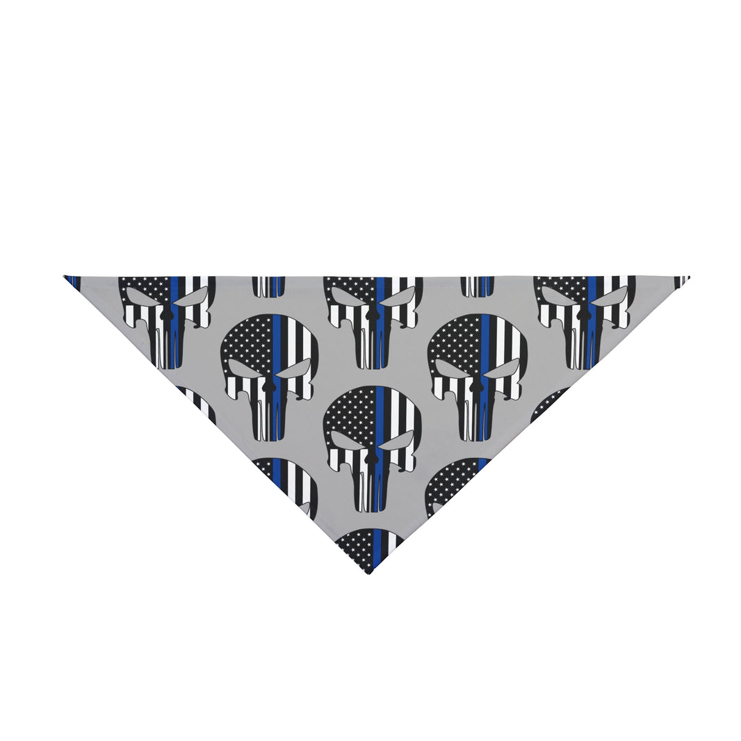 Punisher Thin Blue Line Flag Dog Bandana