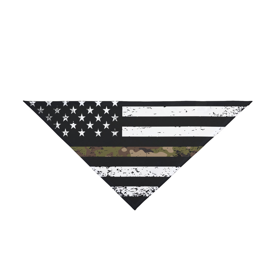 Thin Camo Green Line Dog Bandana