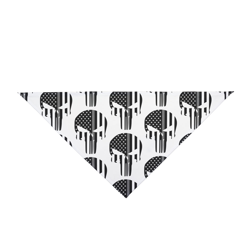 image Thin Silver Line Flag Punisher Dog Bandana