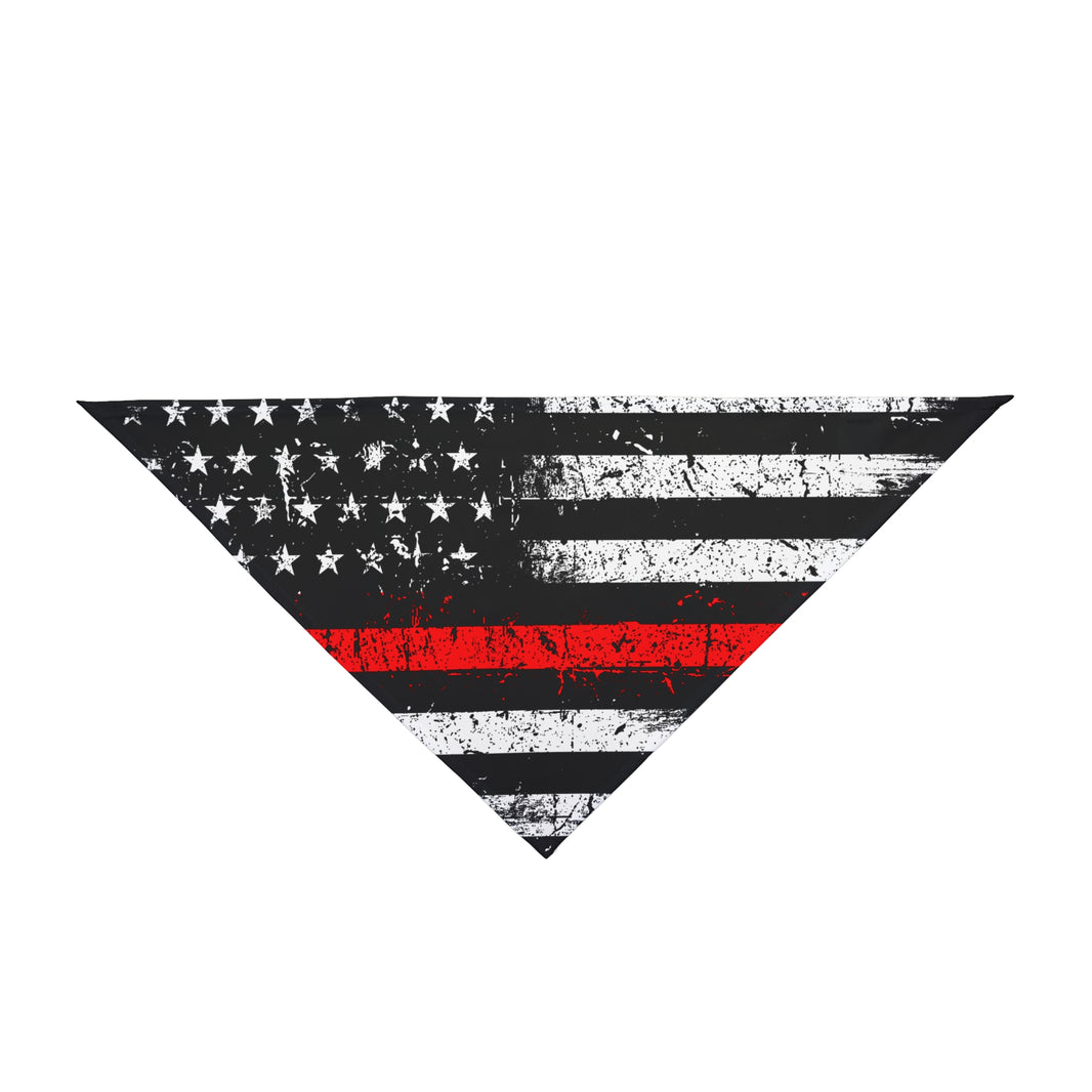 image Distressed Thin Red Line Flag Dog Bandana