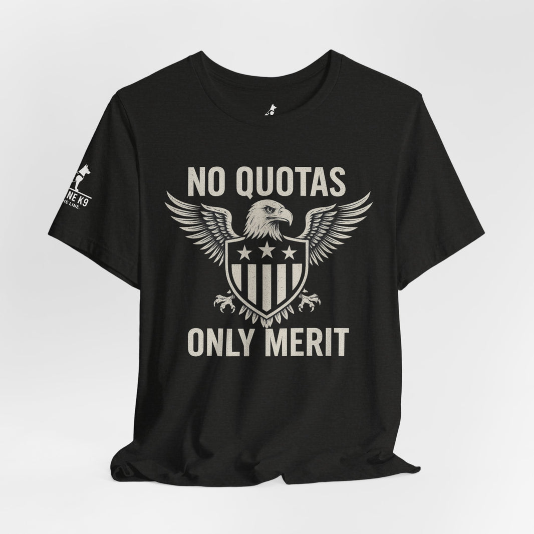 No Quotas, Only Merit – Eagle & Shield Patriot Tee
