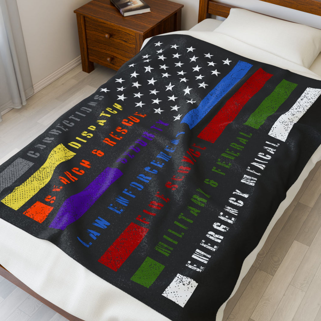United Thin Line Plush Blanket – Strength, Service & Sacrifice