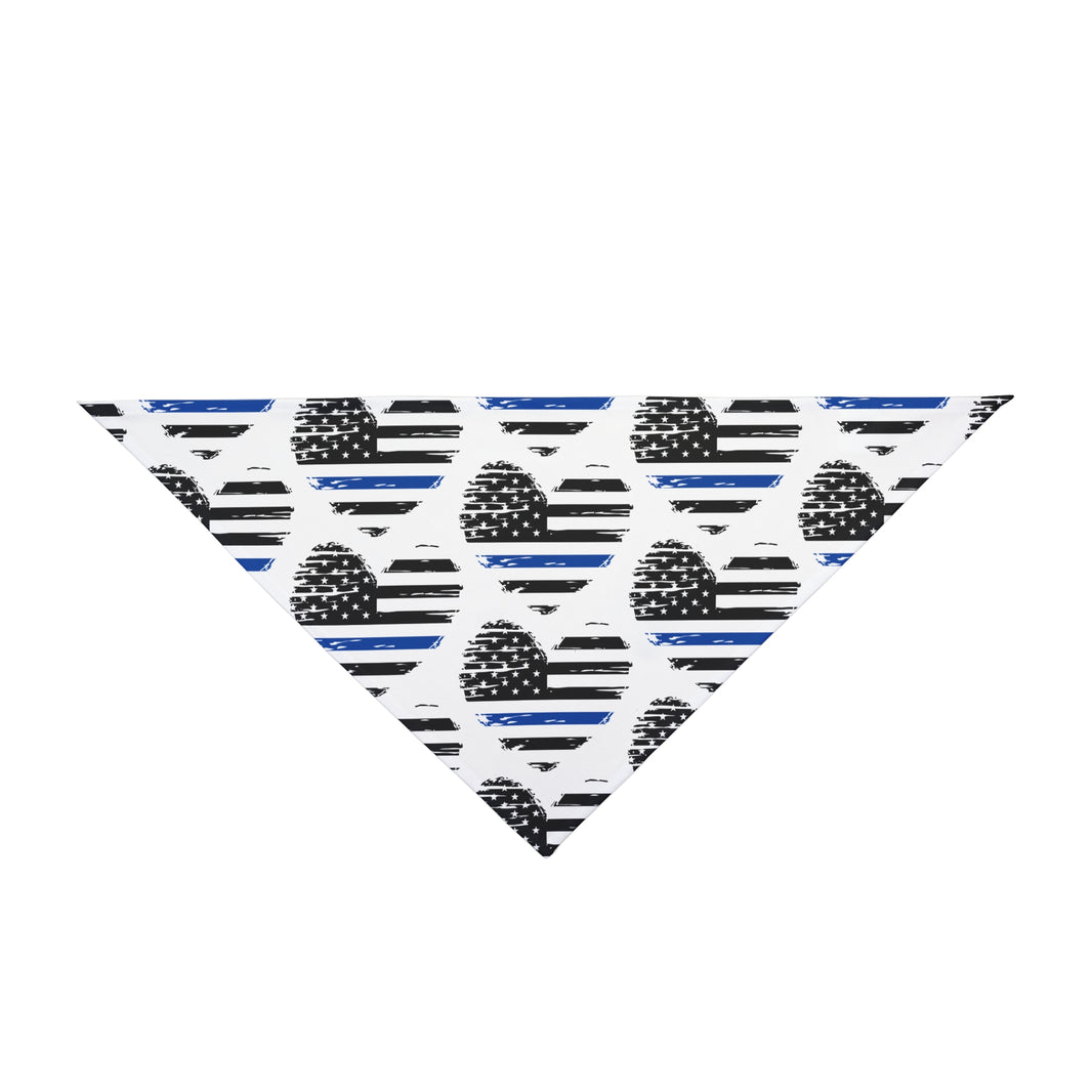 image Thin Blue Line Flag Heart Dog Bandana