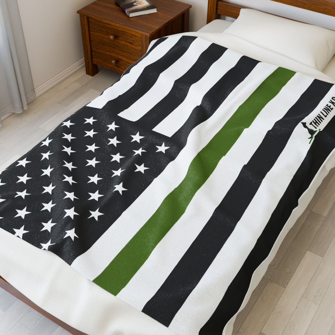 image Thin Green Line flag blanket