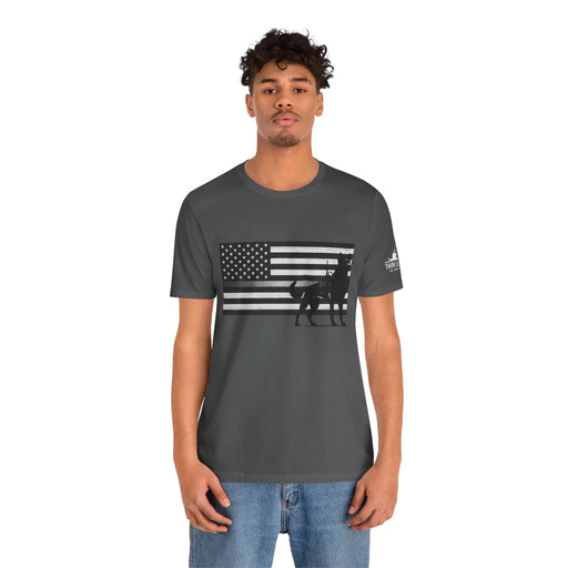 Thin Silver Line Flag K9 T-Shirt