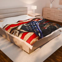Patriotic Firefighter Plush Blanket