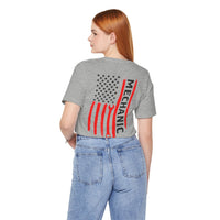 Wrenched & Ready – Mechanic Flag Tee