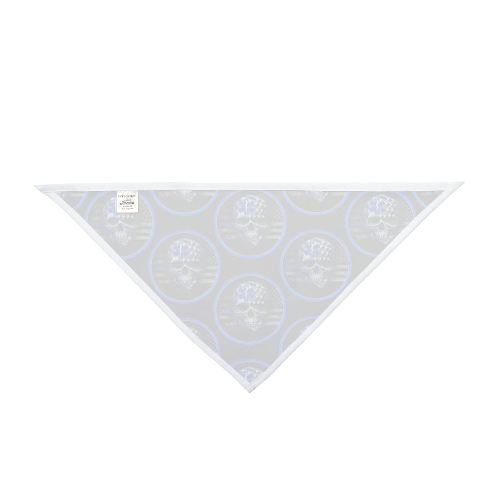 Thin White Line Flag Skull and Star of Life Dog Bandana