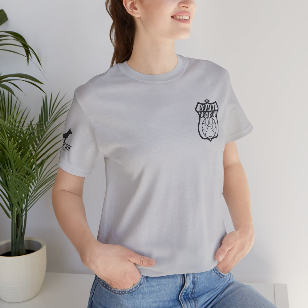 Animal Control Badge & Flag Tee – Blue & Green Line