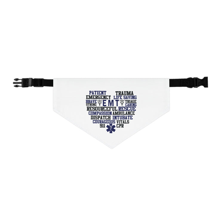EMT, EMS, Paramedic Word Cloud Dog Bandana