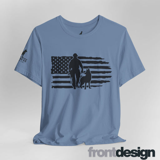 American Flag with K9 and Handler T-Shirt
