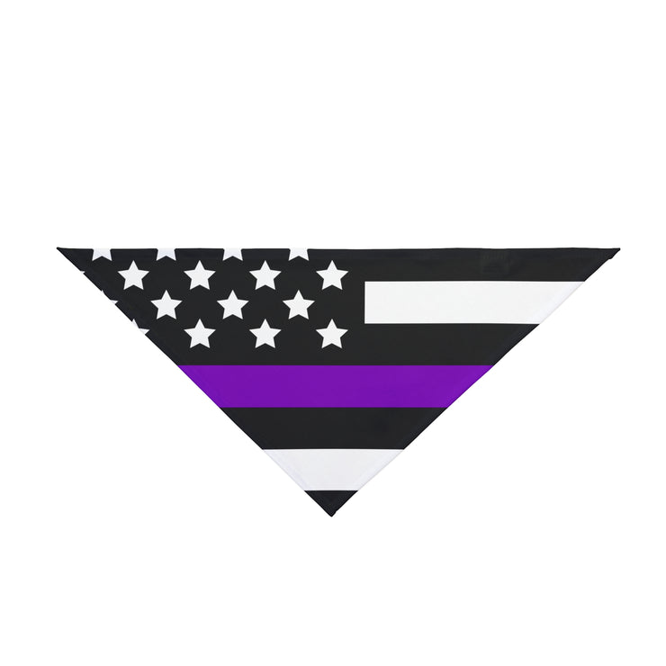 Security Thin Purple Line Flag Dog Bandana