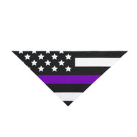Security Thin Purple Line Flag Dog Bandana