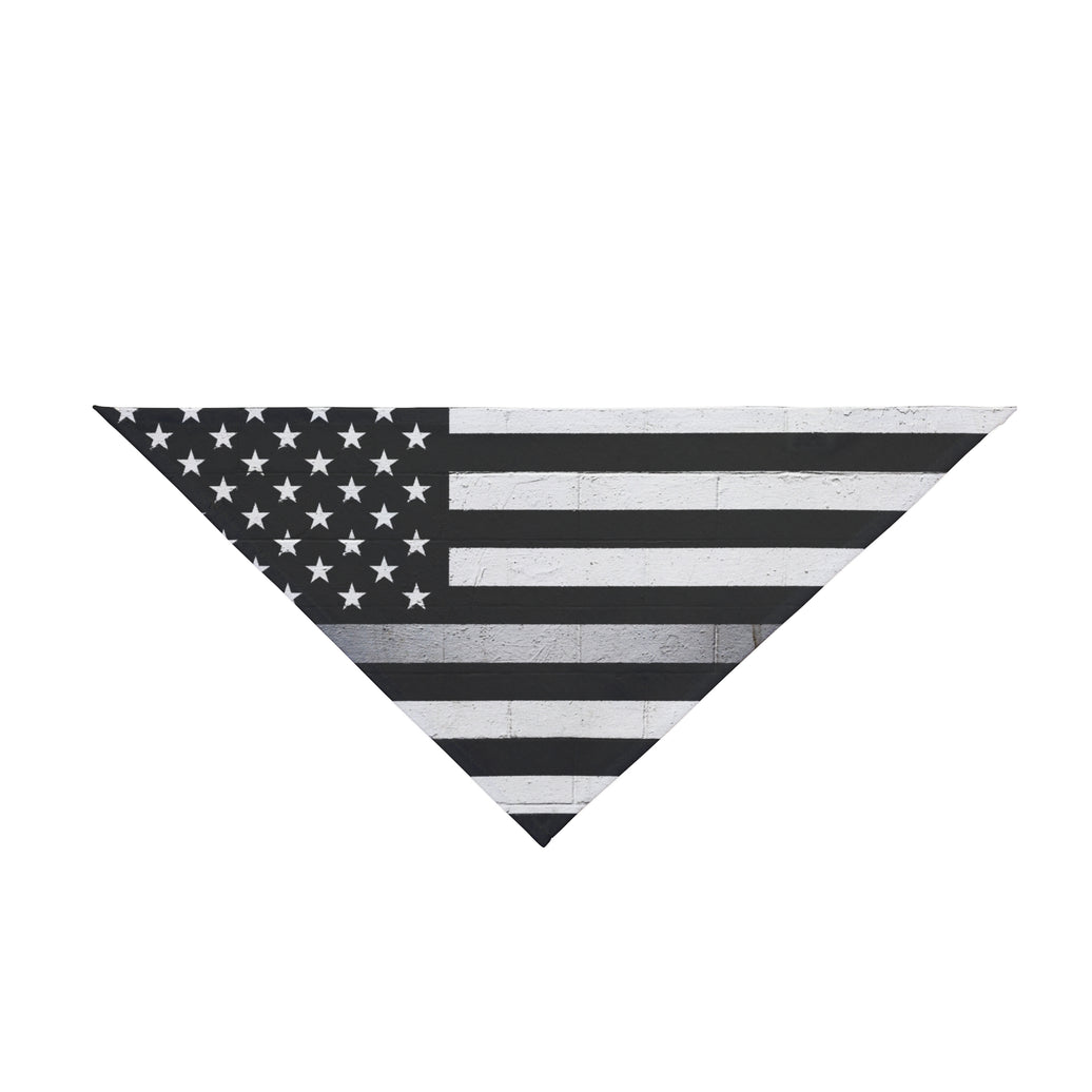 Thin Silver Line Flag Dog Bandana