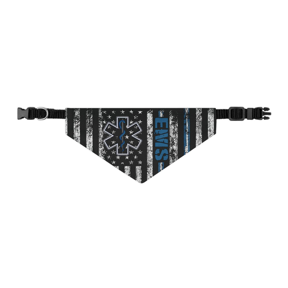 K9 EMT Dog Bandana – Thin White Line with EMS & Blue Line Support