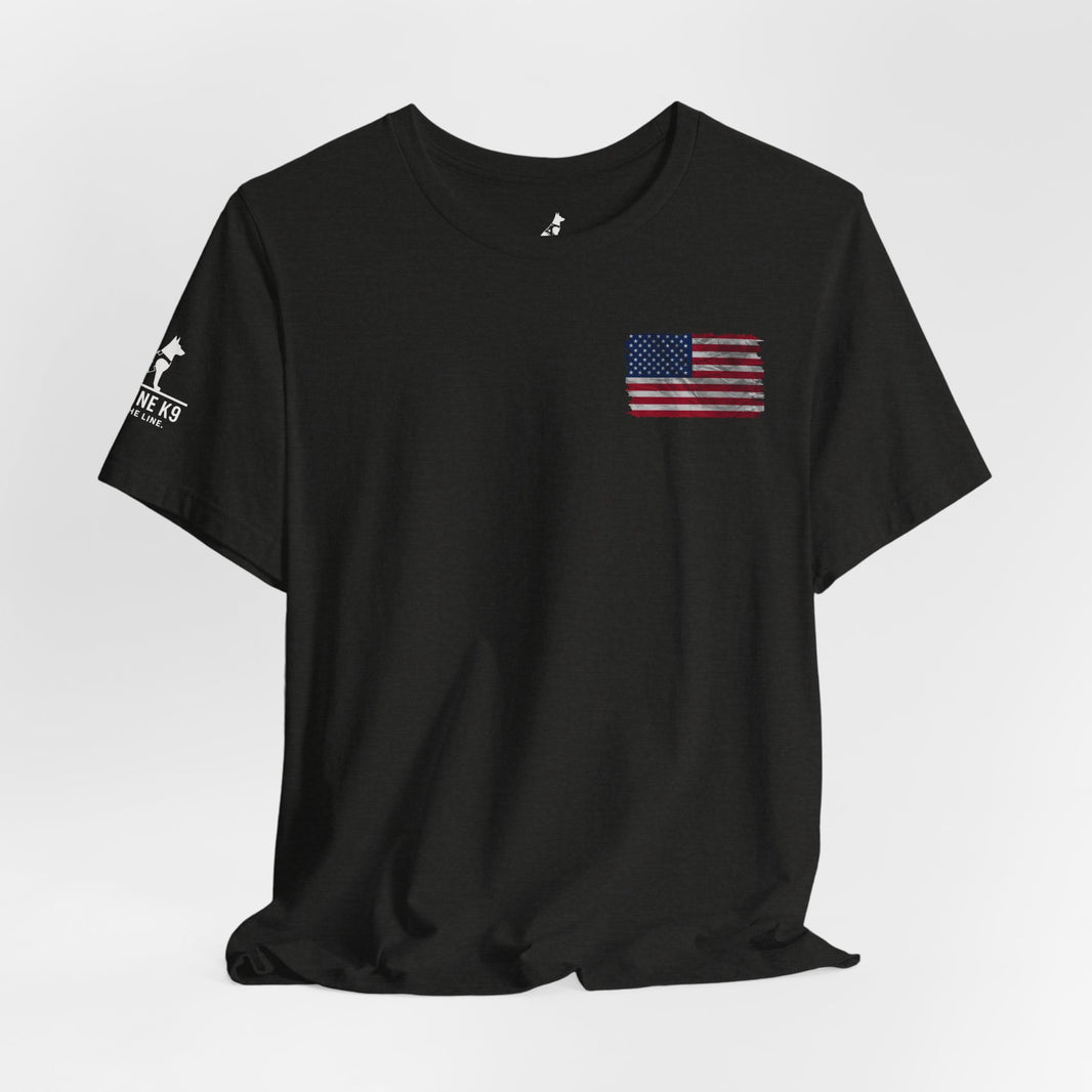 image American Flag & Eagle - Embracing Soldiers T-Shirt