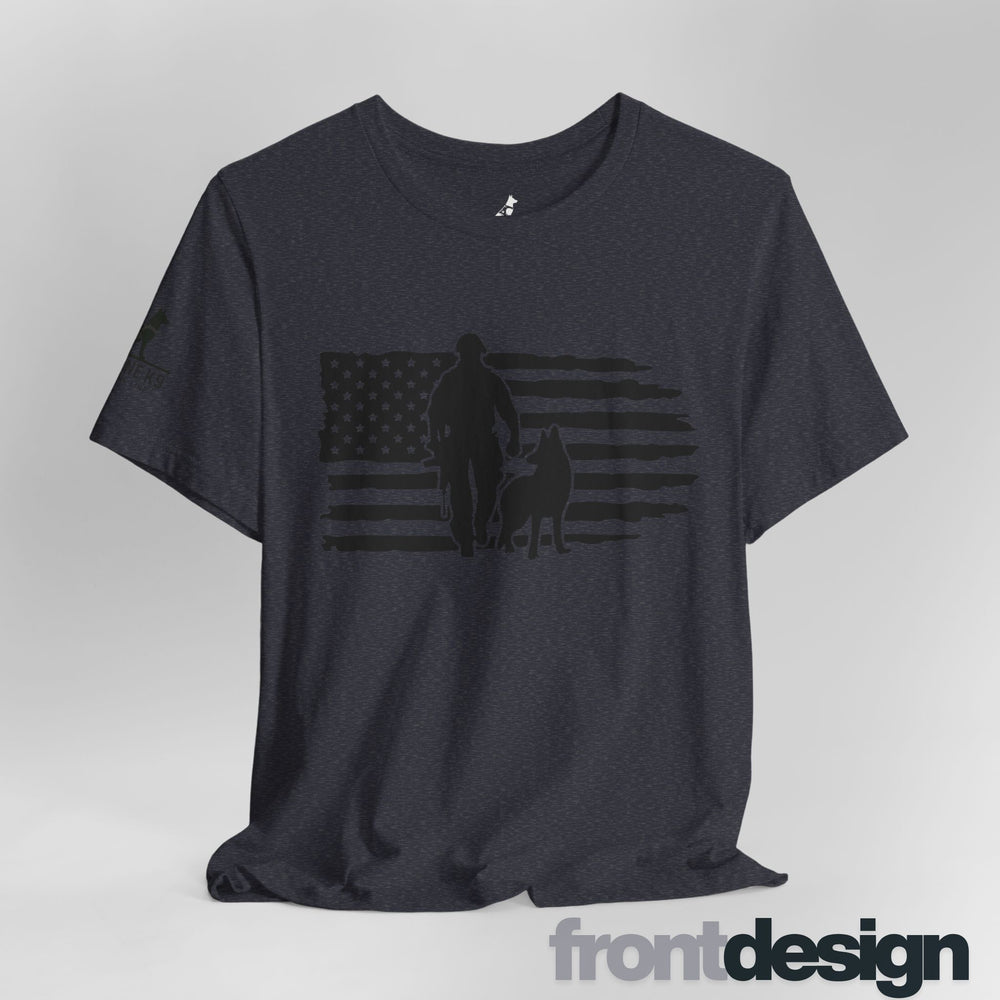 American Flag with K9 and Handler T-Shirt