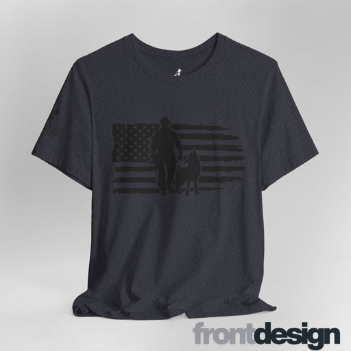 American Flag with K9 and Handler T-Shirt