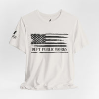 Distressed American Flag – Dept of Works Tee