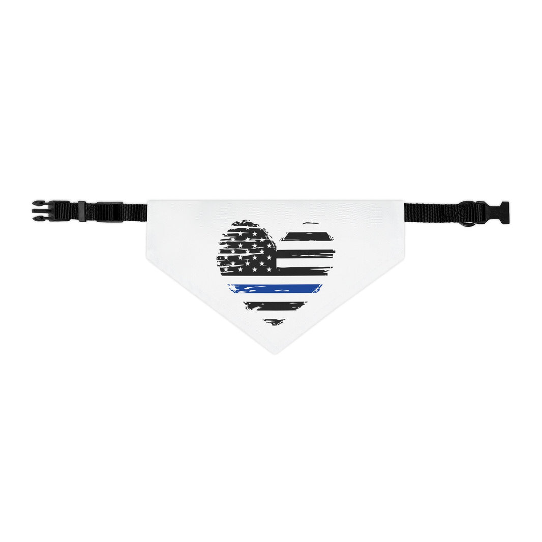 image Thin Blue Line Flag Heart Dog Bandana