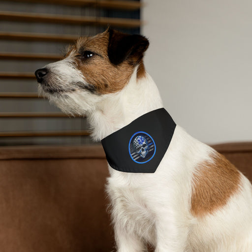 Thin White Line Flag Skull and Star of Life Dog Bandana