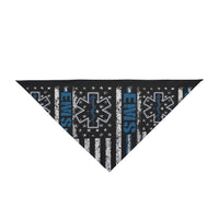 K9 EMT Dog Bandana – Thin White Line with EMS & Blue Line Support