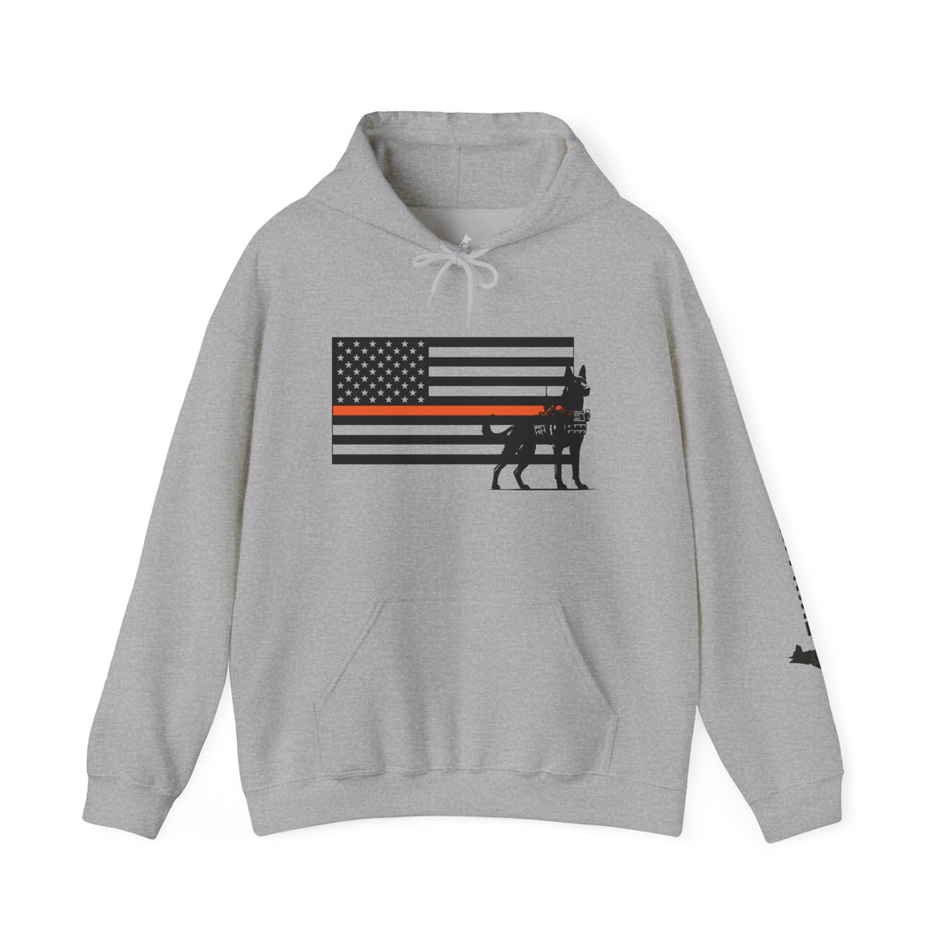 image Search & Protect K9 Hoodie – Thin Orange Line