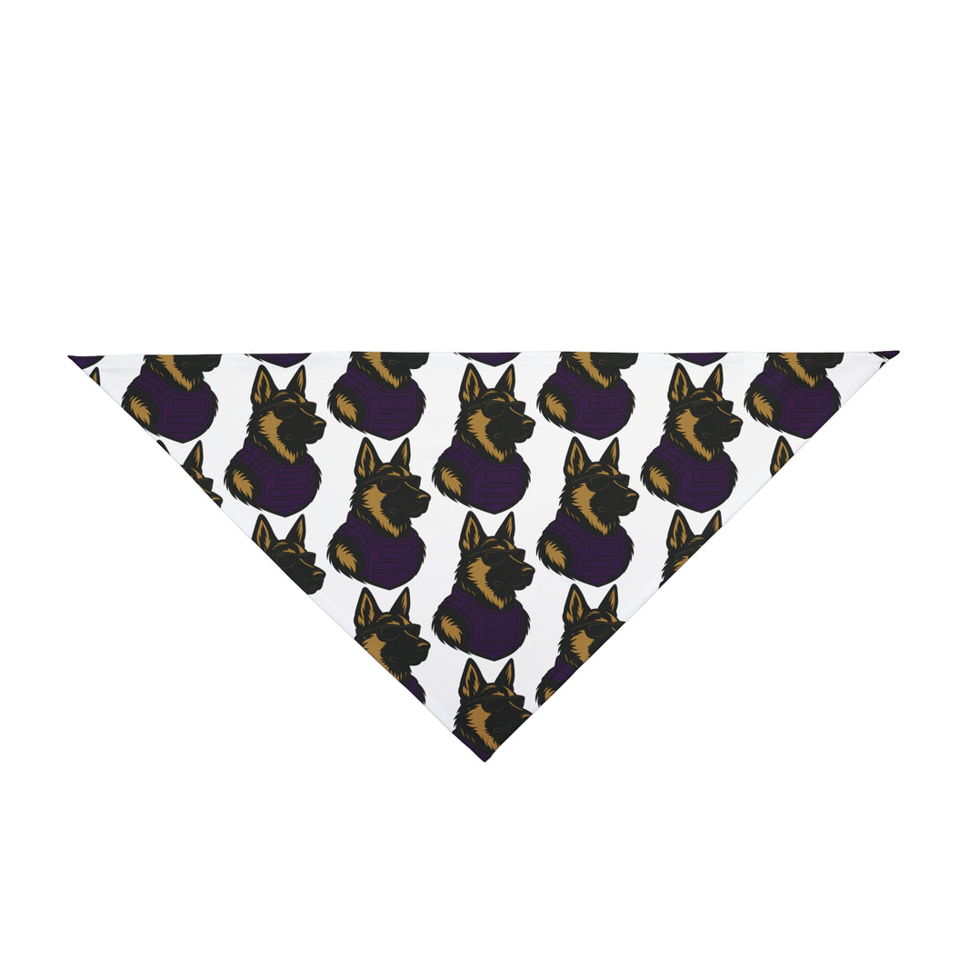 image Dog Bandana with German Shepherd Wearing Sunglasses and Purple Tactical Vest