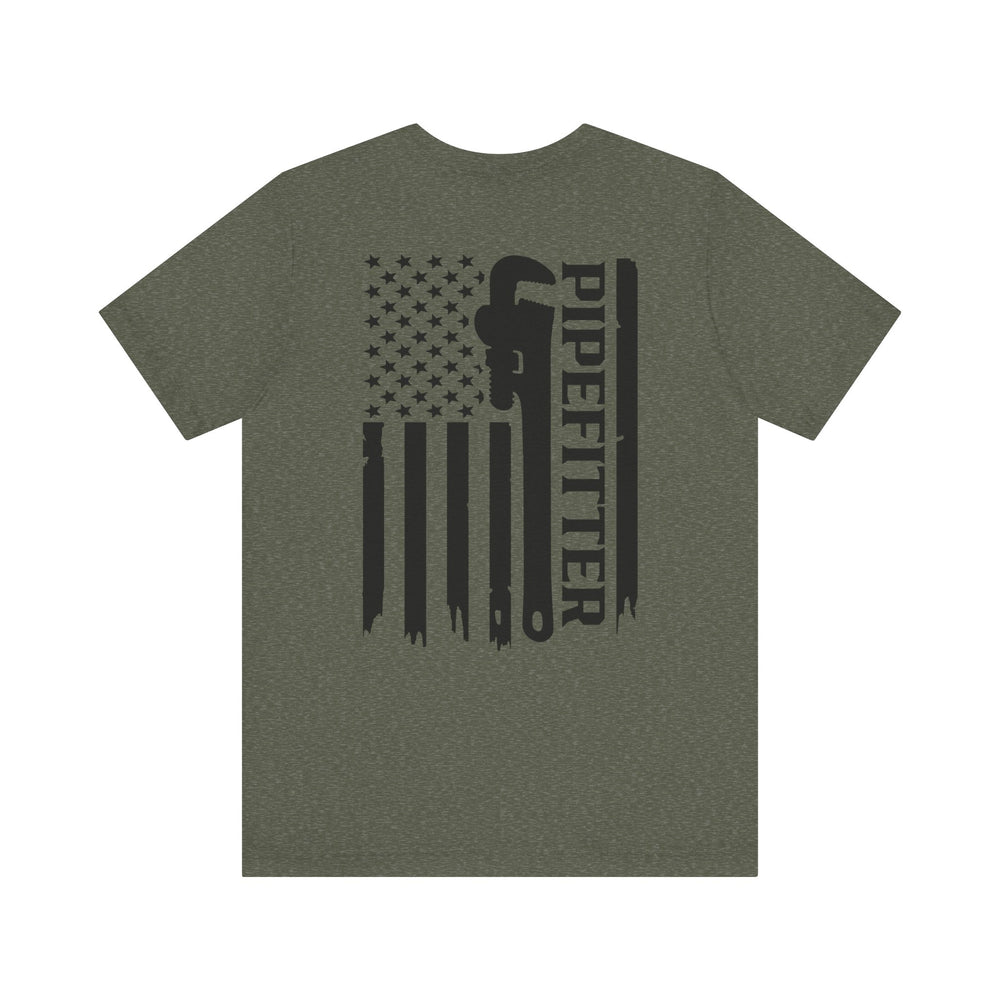 Pipefitter Pride – American Flag Trades Tee